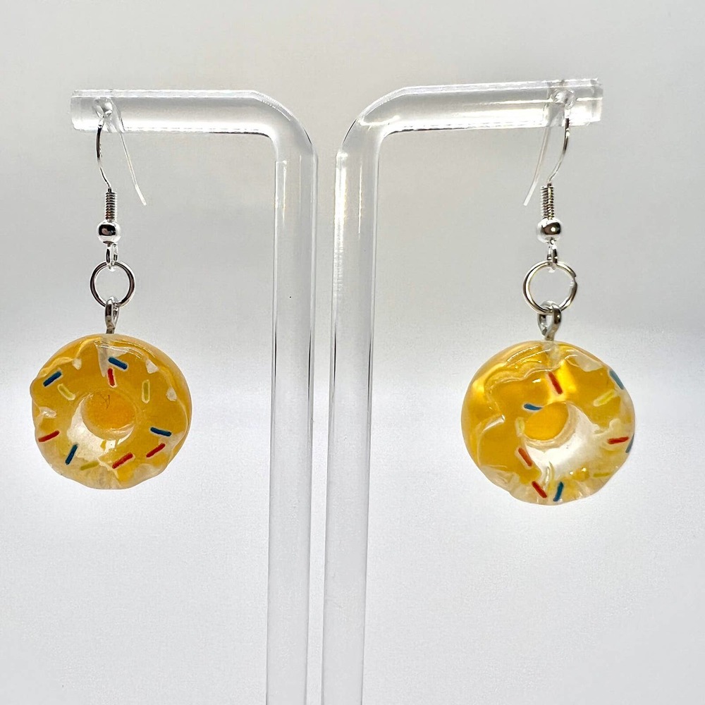 Sprinkle Donut Earrings - Snack Earrings - Dessert Earrings - Food Earrings